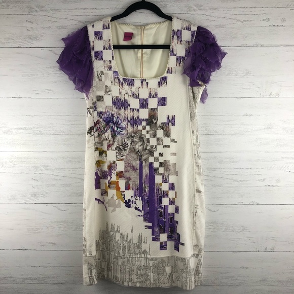 Save The Queen Dresses & Skirts - Save the Queen City Scape Ruffle Sleeve Dress